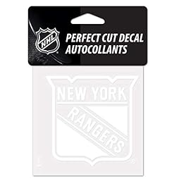 WinCraft NHL New York Rangers Decal4x4 Perfect Cut White Decal, Team Colors, One Size