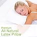 OrganicTextiles Natural Latex Pillow with Organic Cotton Cover (Standard Size, Medium), GOTS CERTIFIED, Bed Pillow for Sleeping, Neck Pain Relief Help, Head Support, for Side Back Stomach Sleeper