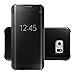 Hovisi Luxurious Shiny Flip Case Cover Samsung Galaxy S6 Edge Plus (Black)