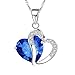 ORANGELOVE 18K White Gold Plated Crystal Heart Pendent Necklace for Women Wedding Enagement Jewelry Gifts