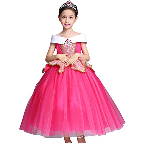 Kids Girls Sleeveless Princess Aurora Costume Party Fancy Dress