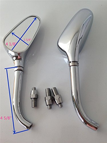 HK MOTO- Universal Mini Small Motorcycle Golf Club Mirrors Fit For Harley Yamaha Chrome