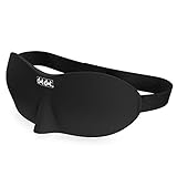 Luxury Contoured Travel Sleep Mask Goggles - Comfortable, Does Not Touch Eyes - Perfect Airplane Blackout Blindfold/Eye Cover/Eyeshades Block Light for Relaxing or Sleeping