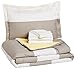 Amazon Basics Lightweight Microfiber Bed-in-a-Bag Comforter 5-Piece Bedding Set, Twin/Twin XL, Reversible Gray Stripe, Striped