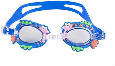 Lovely Waterproof Antifog Kids Cartoon Swimming Goggles Adjustable (Blue)