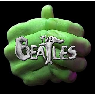 Alternative view of The Beatles Rules Rock Fun Music Logo Fingerbild Noire T-Shirt - 860 -SW