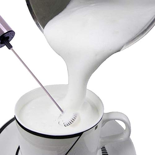 TECHO Milk Frothing Jug Set, 600ml/20oz Stainless Steel Pitcher & Handheld Electric Milk Frother