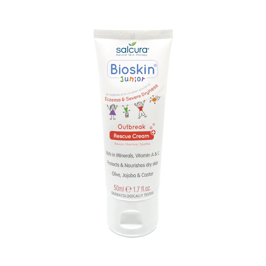 Salcura Natural Skin Therapy, Bioskin Junior Outbreak Rescue Cream, Packed With Natural Ingredients, Soothes Irritation, Nourish & Sooth Dryness & Flakiness, Supports The Skin Back To Health 50ml