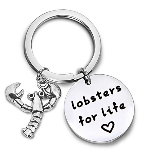 HOLLP Couple Jewelry Lobsters for Life Keychain Best Friend Keyring for Boyfriend Girlfriend Valentine's Jewelry