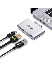 Intpw USB C HUB, adaptador USB C a HDMI w 4K   30Hz salida de vídeo, Thunderbolt 3 puerto, puerto USB 3.0 para MacBook Air 2018 Nuevo MacBook Pro 2018