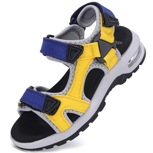 Visionreast Boys Camouflage Print Kids Fashion Sport Sandals Outdoor Athletic Casual Beach Shoes Yellow and Blue 2.5 Little Kid(34) at Amazon