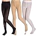 Aaronano Little Girls' Footed Ballet Tights 3-Pair-Pack Size L(6-7), Black White Nude
