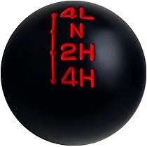 Black/Red Vintage Shift Knob 6 Speed Short Throw Shifter Selector