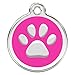 CNATTAGS Stainless Steel with Enamel Pet ID Tags Personalized (Round Paw)