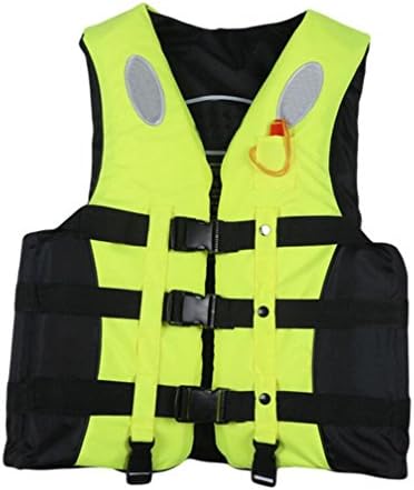 Life jacket Life Vests Swimming Vest Swimwear Adult Kids Life Jacket Buoyancy Vest Survival Suit with Whistle for Swimming Boating Kayaking Sandbeach Water-Skiing Surfing (YELLOW, XL)