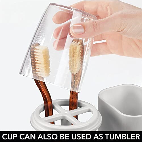 mDesign Modern Plastic Bathroom Vanity Countertop Toothpaste