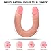 Double Dildo for Couples Vaginal Anal Play, PALOQUETH Realistic Double Ended Dildo Defined Heads Veined Shaft for Beginners Advanced Users 13 Inch