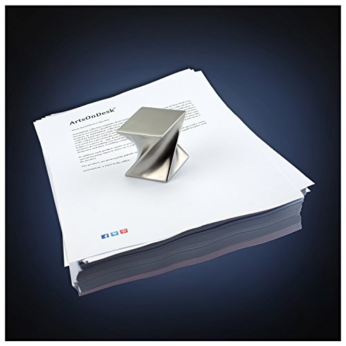 ArtsOnDesk Modern Art Paperweight - St206 Stainless Steel Satin Finish Luxury Desktop Home Office Supply Desk Accessory Organizer Holder Holiday Wedding Graduation Corporate Present.