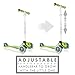 Globber Primo 3 Wheel Adjustable Height Scooter (Green/Gray)