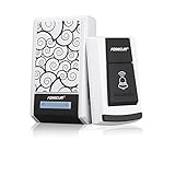 Smart Waterproof Wireless Doorbell Transmitter+Receiver Cordless Door Bell Ring 36 Melodies 100m Range Home Office (Forecum5, 1 Button and 1 Plugin Receiver)
