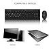 Vive Comb Wireless Keyboard and Mouse, 2.4GHz Rechargeable Compact Whisper-Quiet Full-Size Keyboard and Mouse Combo with Nano USB Receiver for Windows, Laptop, PC, Notebook-Black