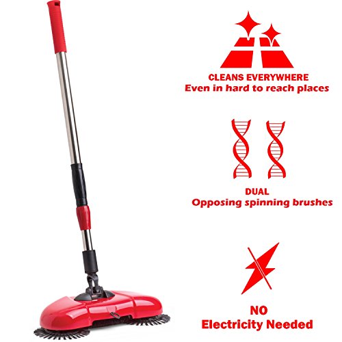 Buy Cordless Automatic Sweeper Spin Broom Non Electric Manual Vacuum
