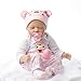 SanyDoll Reborn Baby Doll Vinyl 22inch 55cm Lovely Lifelike Cute Toy Pink Sleeping Baby Doll