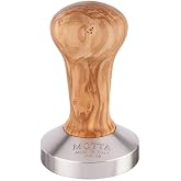 Metallurgica Motta 58 mm Olive Wood Tamper With Flat Stainless Steel Base