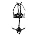 MyCHIC Women's PU Leather High Collared Body Chest Harness Costumes Lingerie Outfits