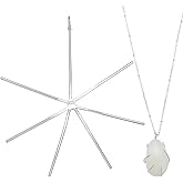 WADORN 925 Sterling Silver Claw Setting Pendant Blank, 6 Prongs Raw Gemstone Claw Setting Pendant Holder Adjustable Irregular Stone Crystal Clasp Prong Necklace Holder for DIY Jewelry Making, Platinum