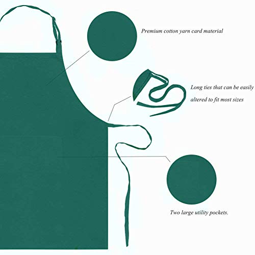 Homsolver 2 Pack Adjustable Bib Apron with 2 Pockets Liquid Drop Waterdrop Resistant Cooking Kitchen Restaurant Bar Apron Black Aprons Chef Apron Unisex Aprons for Women Men