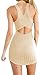 Bigyonger Women's Summer Halter Sleeveless Backless Sexy Mini Bandage Dress,Beige,Small