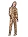 Footed Pajamas - Cheetah Spots Kids Hoodie Chenille - Large