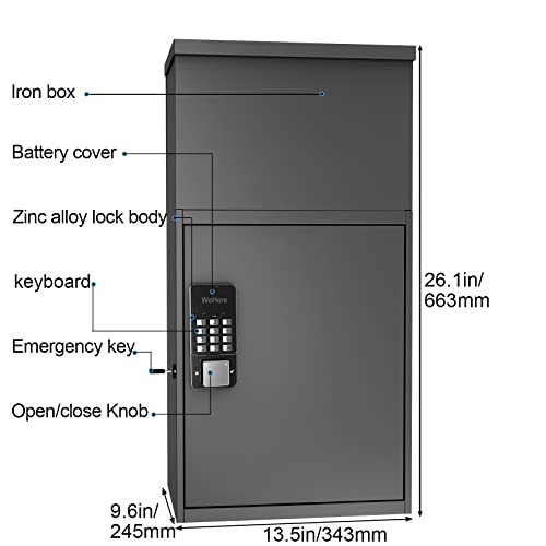 WeHere Smart Key Lock Box With Drop Slot - Wall Mount Key Safe For Home & Rental Properties