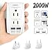 Upgraded DOACE C11 2000W Travel Voltage Converter for Hair Dryer Straightener Curling Iron, Step Down 220V to 110V, 10A Power Adapter with 2 USB and EU/UK/AU/US Plugs for Laptop Camera Cell Phone
