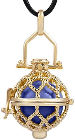 EUDORA 18k Gold Plated Harmony Ball Necklace Pendant Mexican Bola Chime Lockets &amp; 18mm Musical Chime ball Pendant