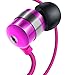 GOgroove Earbud Headphones with Deep Bass & Comfortable Ear Gel Tips (Pink) - in Ear Earphones Featuring Noise Isolating Design, Durable Alloy Driver Housing, & Ergonomic Angled Stay-in Fit