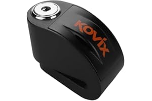 KOVIX Alarm Disc Lock - Motorcycle Security with Easy Push Down Locking Technology - Security Level 6 - Lock Pin Diameter 6mm