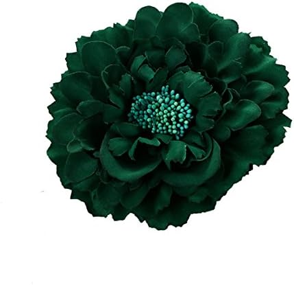 ieasysexy Peony Flower Hair Clip Flamenco Dance Pinup Brooch for Women Girls(Dark green)