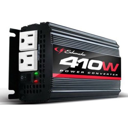 Schumacher XI41B 'X-Line' 410W Power Inverter with Battery Clamps and 12V Male Adapter Plug