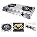 2 Burner Stainless Steel Gas Stove, Kitchen Cooktop Propane Butane Gas Range Stove Auto Ignition Outdoor Grill Camping Stove 27.6×14.4×4.1inthumb 1