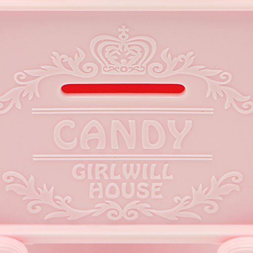 Luxcathy Gumball Bank Candy Dispenser Vending Machine for Party, Candy/Chocolate/Jelly Bean Storage, Gift - 7.2" Height 3" Wide (Pink) - Thumbnail 6