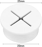 Jagowa 6 Pieces 25mm White Rubber Cable Grommet Wire Desk Cover view 2