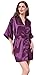 JOYTTON Women's Kimono Robe with Embroidered Mother of The Groom Dark Purple M
