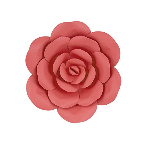 Mega Crafts 12'' Handmade Paper Flower in Coral | For Home Dcor, Wedding Bouquets & Receptions, Event Flower Planning, Table Centerpieces, Backdrop Wall Decoration, Garlands & Parties