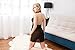 Ruzishun Women Deep V-Neck Babydoll Halter Transparent Lace Sexy Lingerie Sleepwear (XXXL, Black)