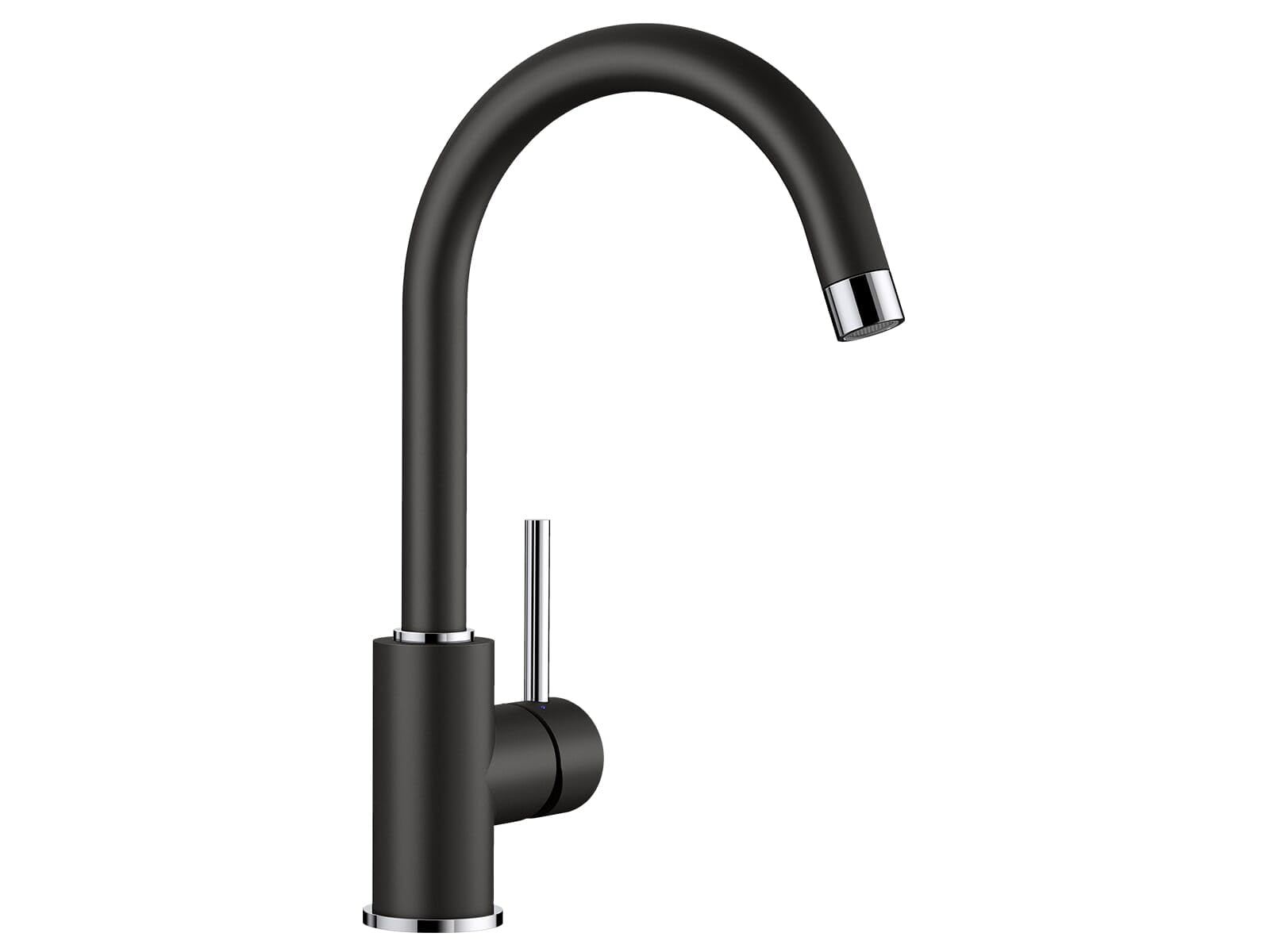 BLANCO Mida | Kitchen Mixer tap in silgranit Black | High-Pressure | Non-Return Valve | Ceramic Cartridge | Assured Water Quality & Water-Saving | [10.6x18.5x32.7 cm]