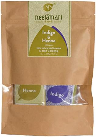 Neelamari Natural Indigo with Henna Powder - Natural Hair Care (100g+100g)