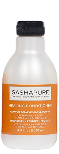 SASHAPURE Healing Conditioner 8.5 Ounce Sulfate-Free (251ml) Hydrate & Revitalize Damaged Hair with Peruvian Sacha Inchi Oil