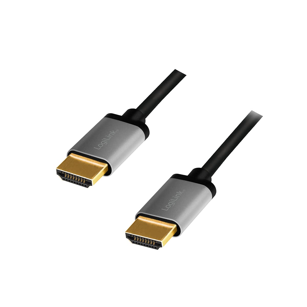 LogiLink CHA0102 HDMI Connection Cable 4K/60 Hz, Aluminium, Black/Grey, 3 m